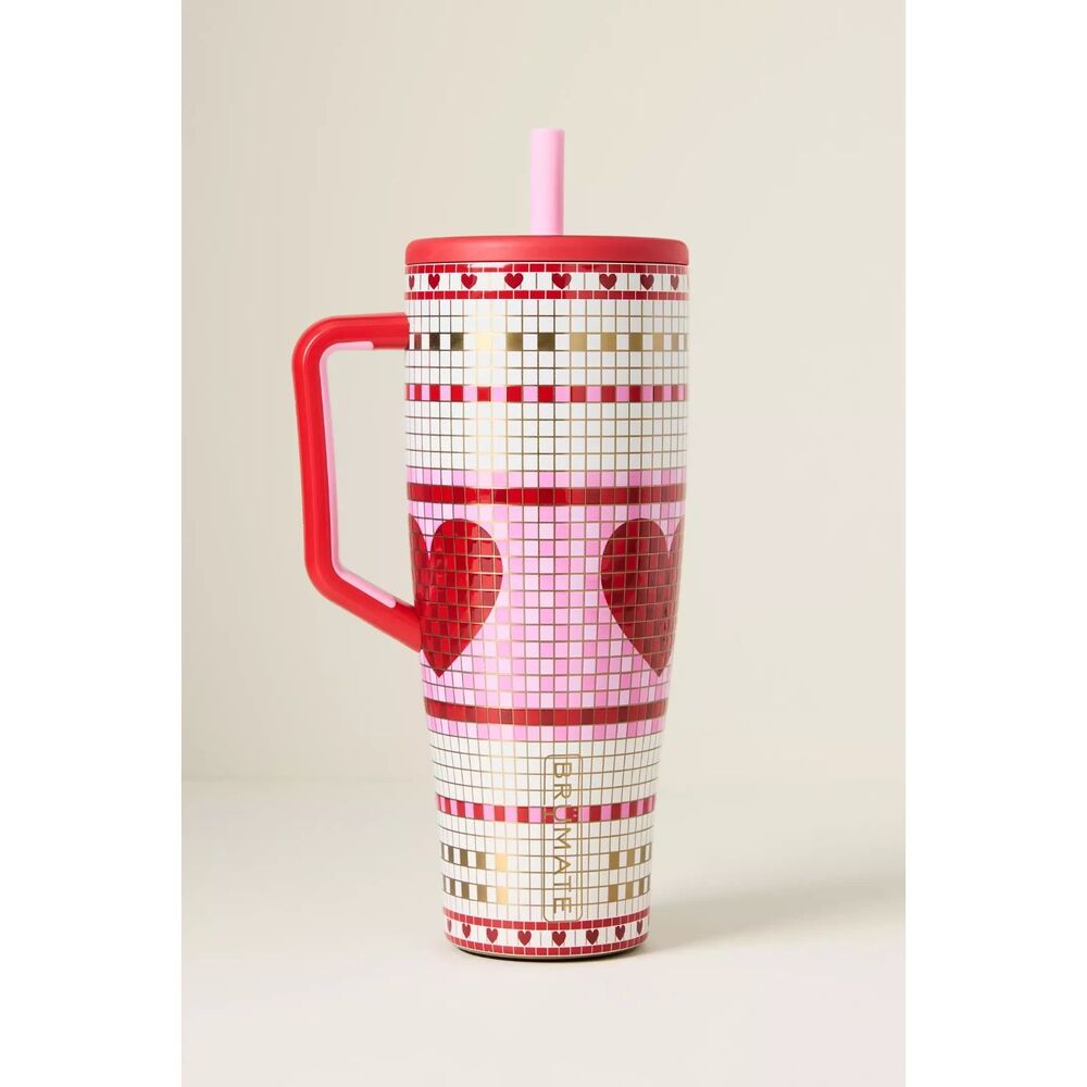 BrüMate Love on Lock 40 oz. Era Straw Tumbler Water Bottle NWT